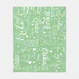 Cobertor De Velo Nomes Românticos e Corações Cutes repetidos em sáb