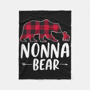 Cobertor De Velo Nonna Bear Christmas Pajama Red Buffalo Xadrez