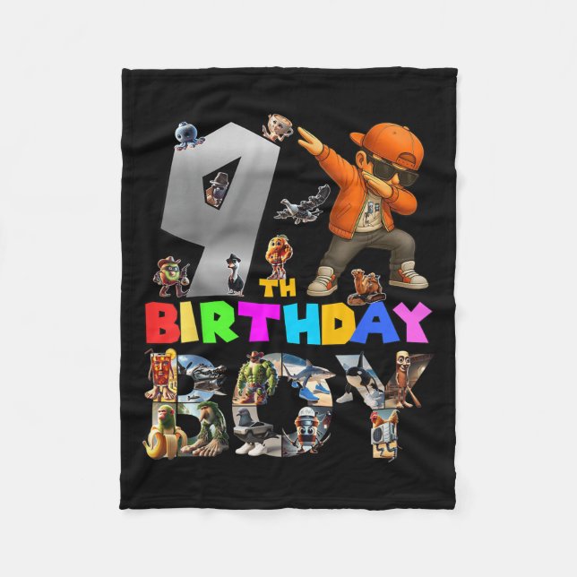 Cobertor De Velo Nono Aniversário - Brainrot Italiano Para Crianças (Frente)