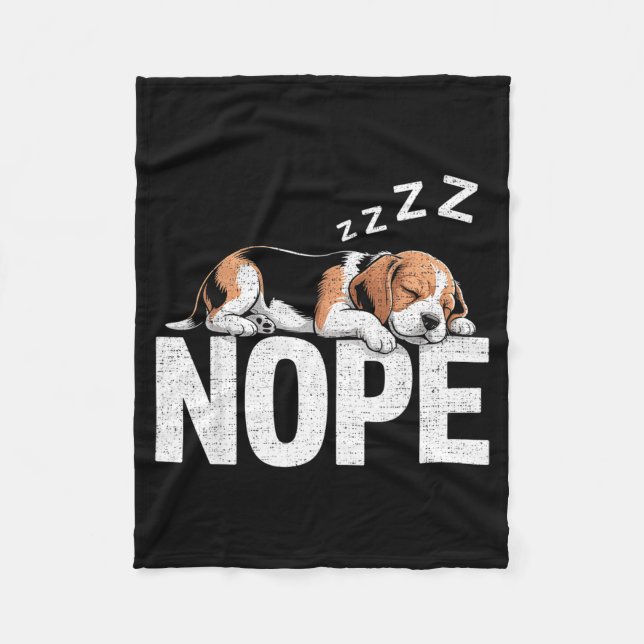 Cobertor De Velo Nope Lazy Beagle  (Frente)