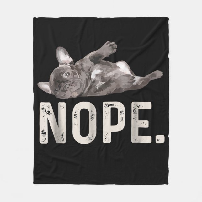 Cobertor De Velo Nope Lazy French Bulldog Dog Lover Gift (Frente)