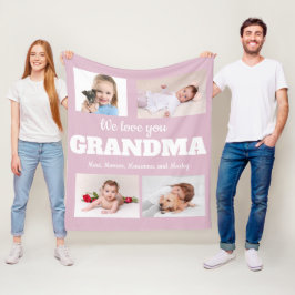 Cobertor De Velo Nós Amamos Você Avó Rosa 4 Foto Família Criança