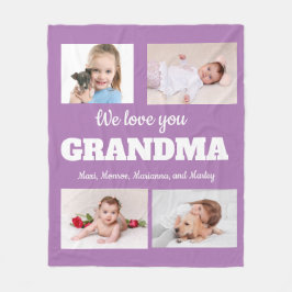 Cobertor De Velo Nós Amamos Você Avó Roxo 4 Foto Família Criança