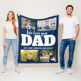 Cobertor De Velo Nós Amamos Você Papai Azul Marinho 4 Foto Família 