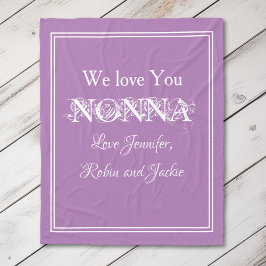 Cobertor De Velo "Nós Amo-Te NONNA" Mauve Personalizado