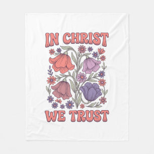 Cobertor De Velo Nós Confiamos em Cristo Desenho Floral Cristão Vet