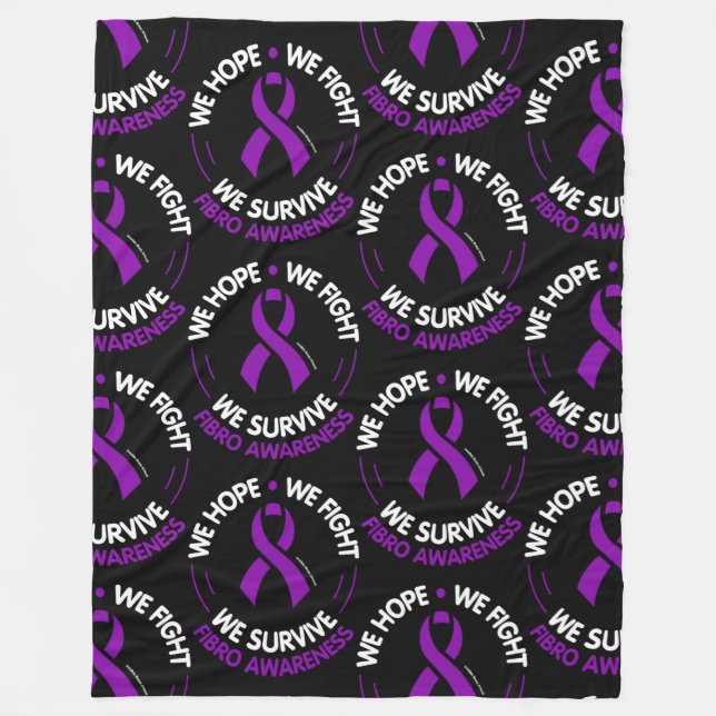 Cobertor De Velo Nós Esperamos que Lutamos Nós Sobrevivemos...Fibro (Frente)
