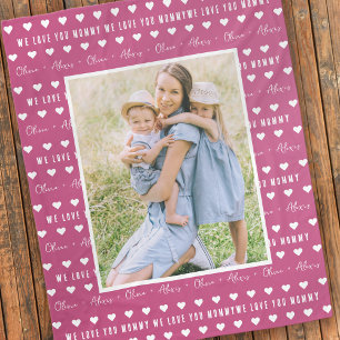 Cobertor De Velo Nós te amamos Mamãe nomes de crianças