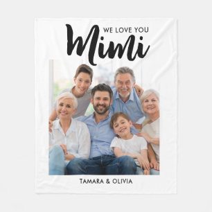 Cobertor De Velo Nós Te Amo Mimi Uma Foto Personalizada Branca