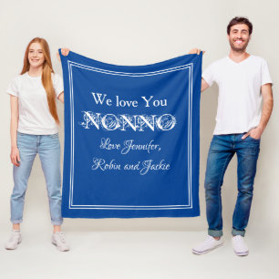 Cobertor De Velo "Nós Te Amo Não" Personalizado Azul E Branco