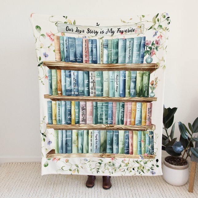 Cobertor De Velo Nossa História do Amor nos Livros | Casais persona (Criador carregado)