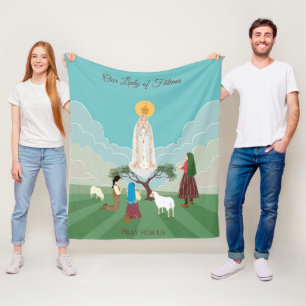 Cobertor De Velo Nossa Senhora de Fátima e os três pastores