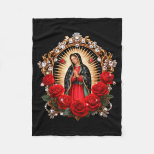 Cobertor De Velo Nossa Senhora Guadalupe Santa Virgem Maria Em Flor