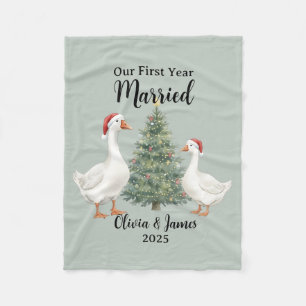 Cobertor De Velo Nosso Primeiro Ano Casado Ganso Natal Personalizad
