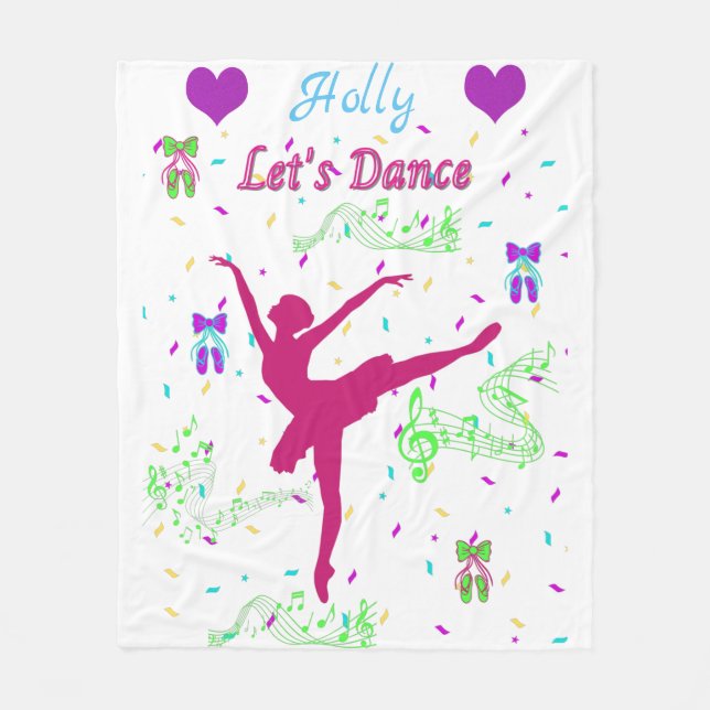 Cobertor De Velo Notas Musicais de Meninas Dança (Frente)