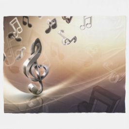 Cobertor De Velo Notas Musicais Desenho Artístico de Melodia