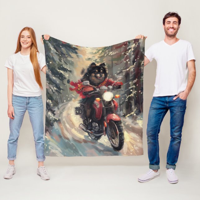 Cobertor De Velo Notebook Finlandês Cachorro Dirigindo Motocicleta  (In Situ)