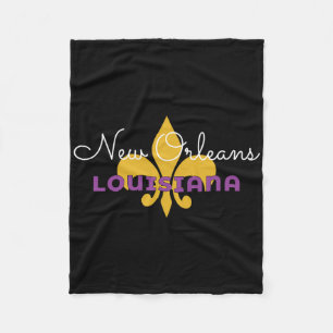 Cobertor De Velo Nova Orleans Louisiana Mardi Gras 2025 Flor de Lis