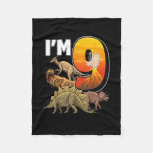 Cobertor De Velo Nove anos Presentes 9º Aniversário Garoto Rawr Eu