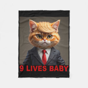 Cobertor De Velo Nove Vidas Gatinho Engraçado Adepto de Trump Vote