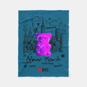 Cobertor De Velo Novo Urso de Borracha Colorido Gráfico de Yorkcity