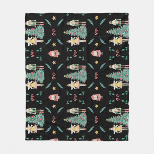 Cobertor De Velo Noz-craque de Natal bonito em um fundo preto