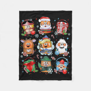 Cobertor De Velo Nuggets de Frango Engraçados Papai Noel Rena Merry