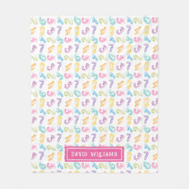 Cobertor De Velo Número Colorido Bonito Nome de Padrão de Crianças