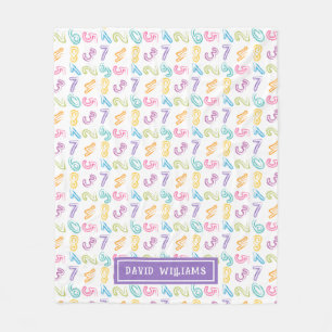 Cobertor De Velo Número Colorido Bonito Nome de Padrão de Crianças