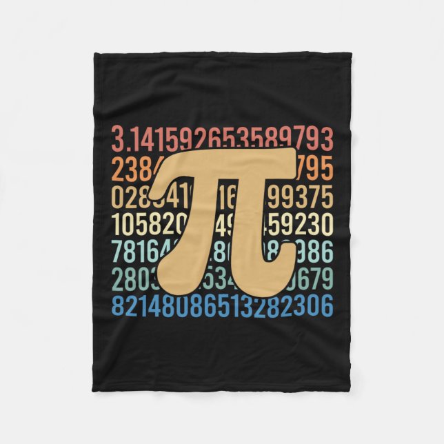Cobertor De Velo Números da Equação Matemática Retro Pi-Day do Prof (Frente)
