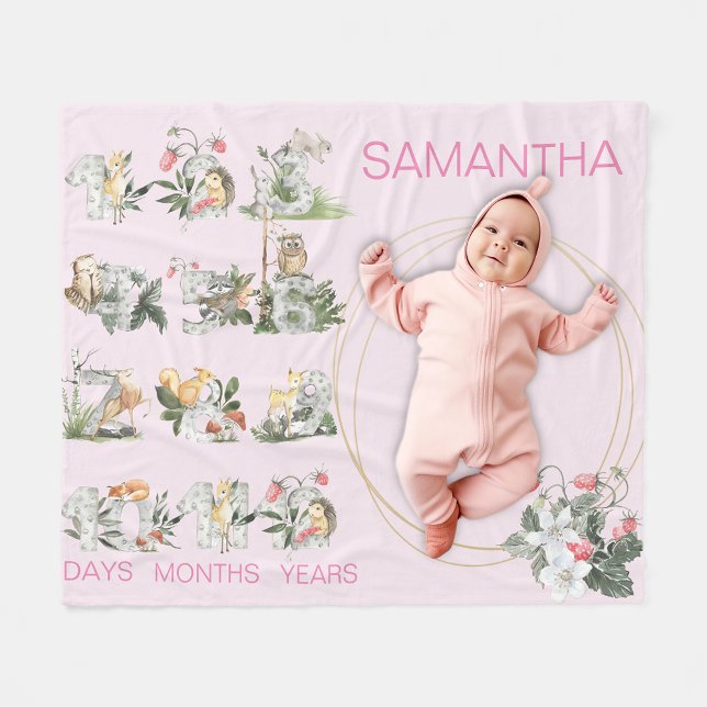 Cobertor De Velo Números Personalizados De Animais Da Floresta Marc (Criador carregado)