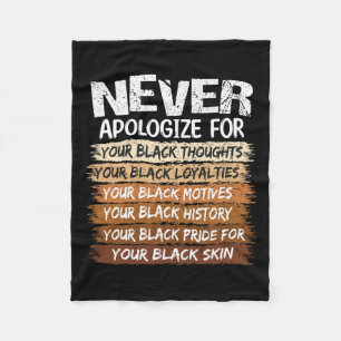 Cobertor De Velo Nunca Desculpar o Histórico Negro Mês Blm Melanin 
