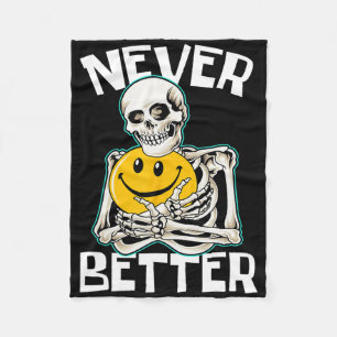 Cobertor De Velo Nunca Melhor Esqueleto Diversão do Skull Halloween