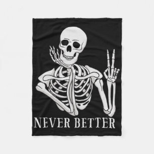 Cobertor De Velo Nunca Melhor Esqueleto Divertir O Céu De Halloween