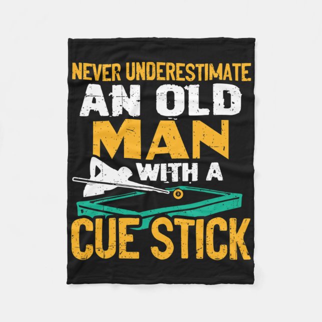 Cobertor De Velo Nunca Subestime Um Velho Com Um Pau Cue Bi (Frente)