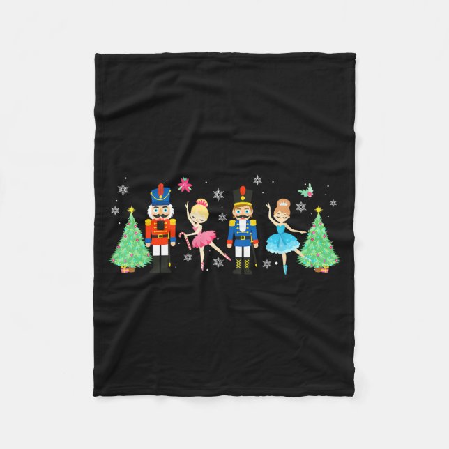 Cobertor De Velo Nutcracker Squad Ballet Dance Merry Christmas Wome (Frente)