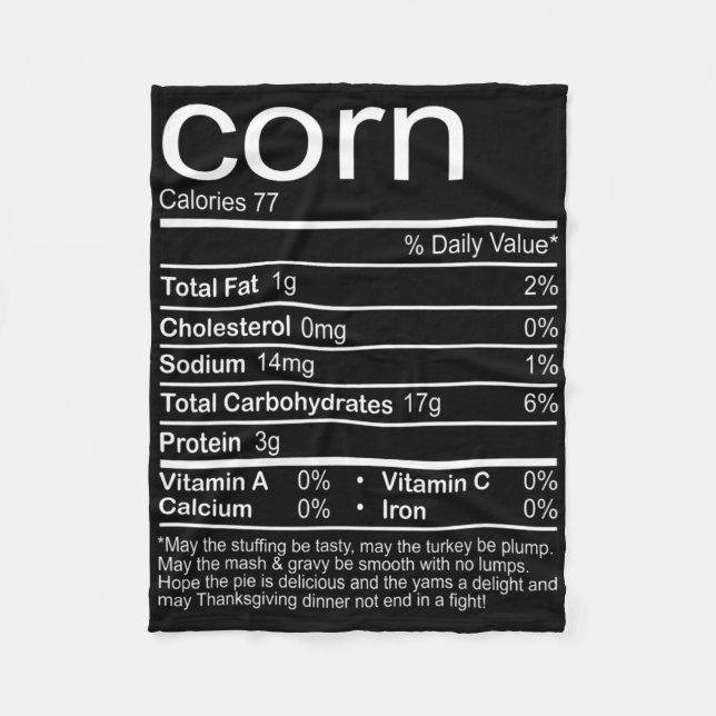 Cobertor De Velo Nutrição de milho Fala Comida Engraçada Ação de Gr (Frente)