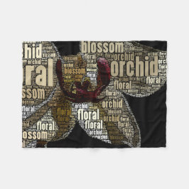 Cobertor De Velo Nuvem floral da palavra da flor da orquídea sobre