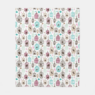 Cobertor De Velo o amor da gaiola de pássaro caçoa o teste padrão