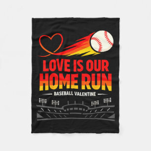 Cobertor De Velo O amor é um home run de beisebol engraçado para o 