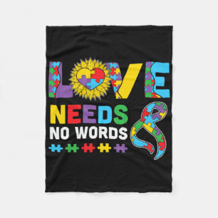 Cobertor De Velo O Amor Não Precisa de Palavra Asl Conscientização 