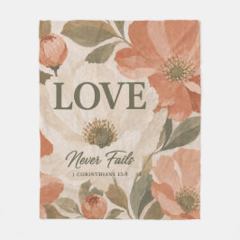 Cobertor De Velo O AMOR NUNCA FALHA | Presente de Casamento Cristão
