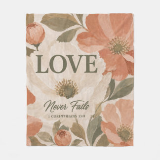 Cobertor De Velo O AMOR NUNCA FALHA | Presente de Casamento Cristão