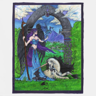 Cobertor De Velo O anjo de pegasus do unicórnio voou o gato de vôo