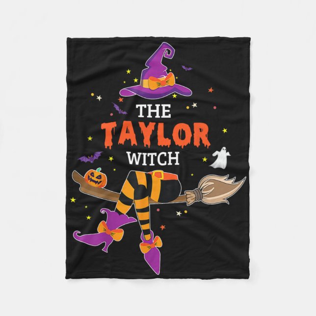 Cobertor De Velo O Apelido Fantasma do Hat Halloween de Taylor (Frente)