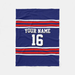 Cobertor De Velo O azul marinho com branco vermelho listra o jérsei