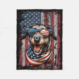 Cobertor De Velo O Cachorro Irlandês Wolfhound Passa A Bandeira Dos
