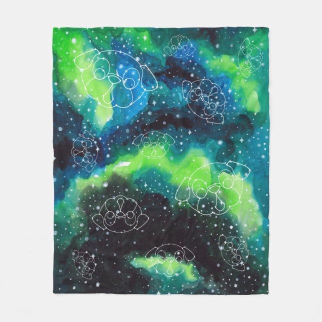 Cobertor De Velo O céu das estrelas das constelações do Pug (Frente)