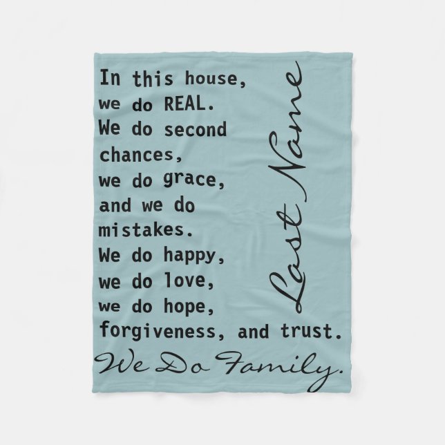 Cobertor De Velo O costume personalizou-nos faz citações da família (Frente)