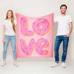 Cobertor De Velo O desenho animado do amante da rosquinha bonita am